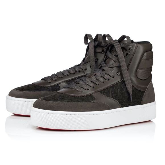 Christian Louboutin Mens Top Rui Flat Ombre Brown Techno High Sneaker 43.5 10.5 - Picture 1 of 12